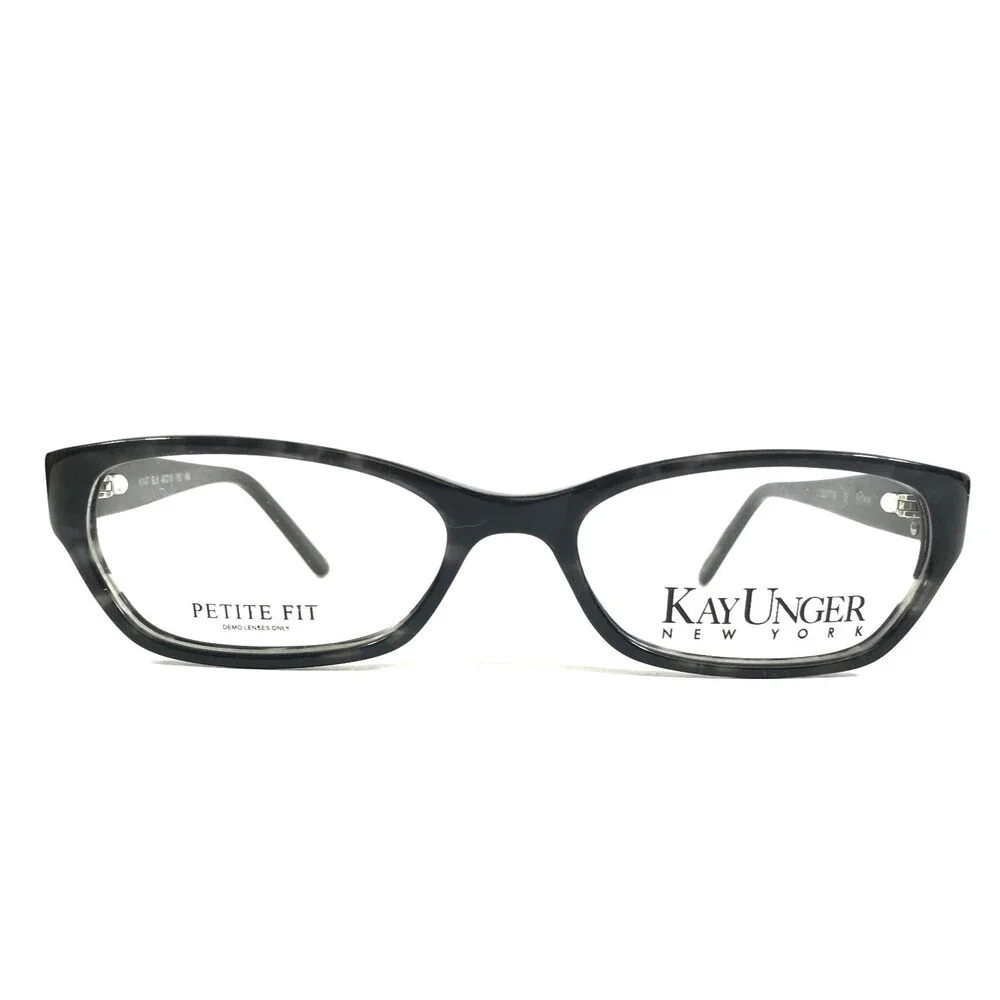 Kay Unger Eyeglasses Frames K147 BLK Shiny Black Cat Eye Full Rim 49-16-135